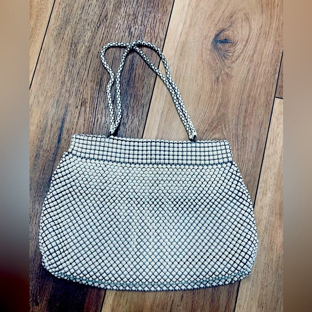 Vintage Whiting & Davis White enamel bag